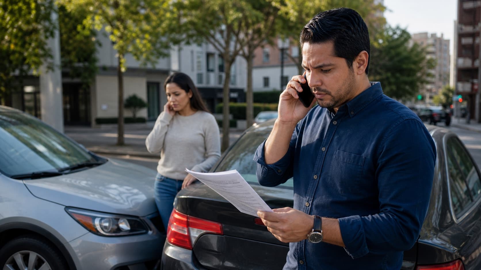 Injured person reviewing financial options on a phone while a legal claim is pending