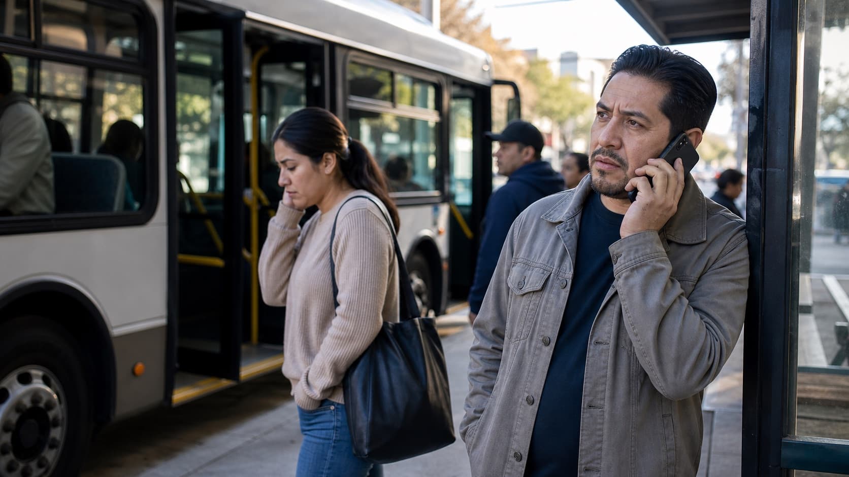 Bus passengers documenting the route and operator for a Florida bus accident claim